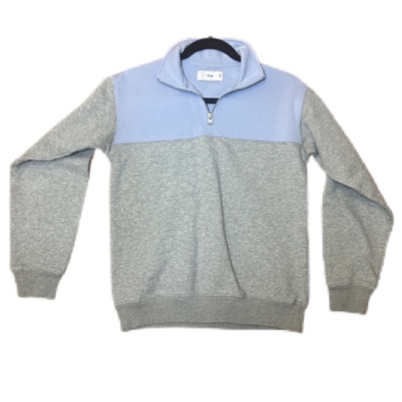 Aritzia TNA Warm Up Auarter Zip Sweater Two Tone Blue purple/Grey size xxs - Picture 4 of 4